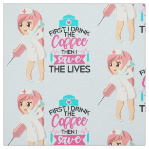 おもしろいナースことわざタイポグラフィ皮下針 ファブリック