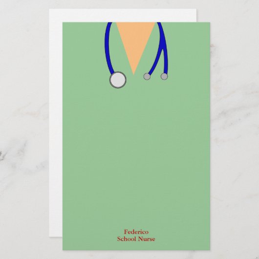 おもしろいナースのお洒落なデザインをごしごし洗います 便箋 (正面/裏面)