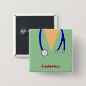 おもしろいナースのお洒落なデザインをごしごし洗います 缶バッジ (正面&裏面)