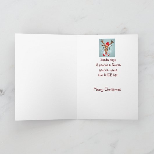 おもしろいナースクリスマスウィズサンタクロース シーズンカード (内部)
