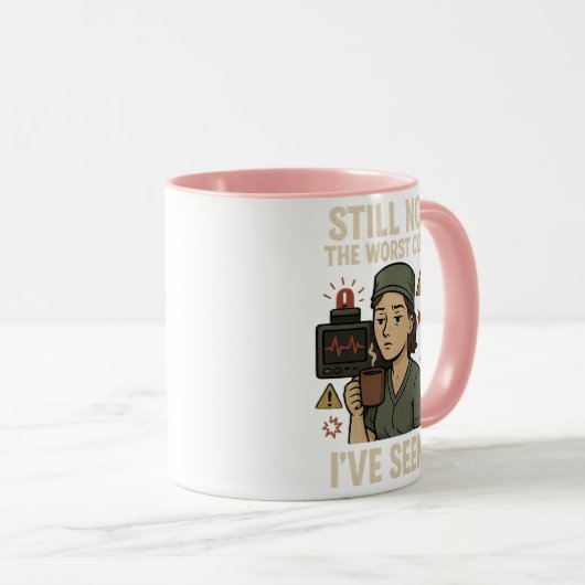 おもしろいナースコードブルーマグカップ – 疲れたコーヒーナース マグカップ (正面右)