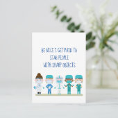 おもしろいナースドクタースタブピープルシャープオブジェクト引用文 ポストカード (スタンド正面)