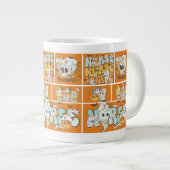 おもしろいナースハロウィンオレンジタイル基本ダークTシャツ ジャンボコーヒーマグカップ (正面右)