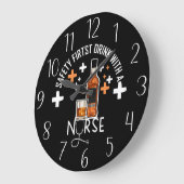 おもしろいナースホームバーワードアート ラージ壁時計 (傾斜)