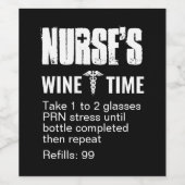 おもしろいナース処方箋ブラック医療パーティー ワインラベル (シングルラベル)