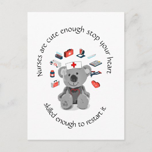 おもしろいナース引用文可愛いストップハート ポストカード (正面)