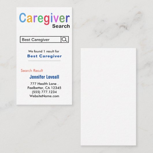 おもしろいナース検索介護者名刺 名刺 (正面/裏面)