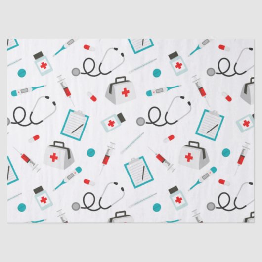 おもしろいナース機器パターンパーティーティッシュペーパー 薄葉紙 (正面)