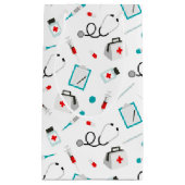 おもしろいナース機器パターンパーティーバッグ スモールペーパーバッグ (正面)