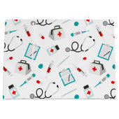 おもしろいナース機器パターンパーティーバッグ ラージペーパーバッグ (正面)