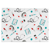 おもしろいナース機器パターンパーティーバッグ ラージペーパーバッグ (裏面)