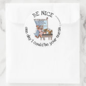 おもしろいナース週間のシール ラウンドシール (バッグ)