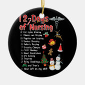 おもしろいナース12看護Tシャツクリスマスの日 セラミックオーナメント (正面)