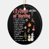 おもしろいナース12看護Tシャツクリスマスの日 セラミックオーナメント (左)