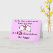 おもしろいナース カード (黄色い花)