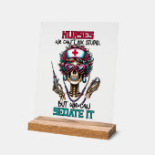 おもしろいナースsedate word art skeleton アクリルサイン (傾斜)