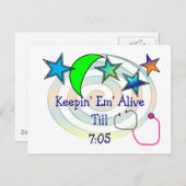 おもしろいナースTシャツとギフト ポストカード (正面/裏面)