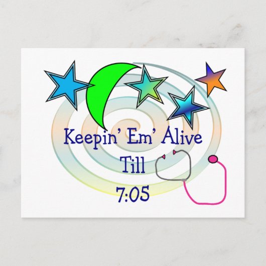 おもしろいナースTシャツとギフト ポストカード (正面)