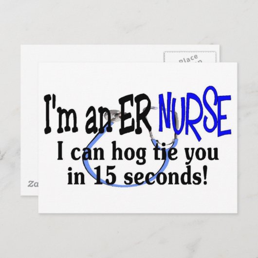 おもしろいナースTシャツとギフト ポストカード (正面/裏面)