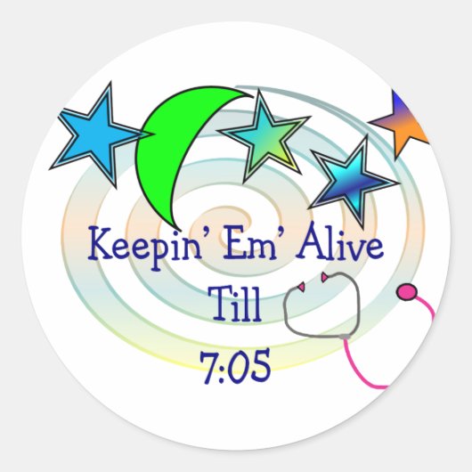 おもしろいナースTシャツとギフト ラウンドシール (正面)