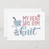 おもしろいニットまたはジムディレンナ編み物&ヤーン愛好家 ポストカード (正面/裏面)