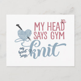 おもしろいニットまたはジムディレンナ編み物&ヤーン愛好家 ポストカード