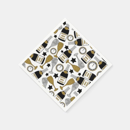 おもしろいニューイヤーエブシャンパーニュパーティーナプキン スタンダードカクテルナプキン (角)