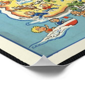 おもしろいニュージーランドの地図 ポスター (角)