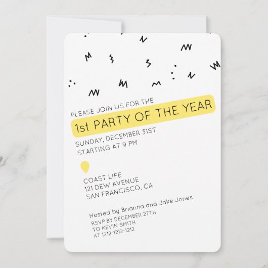 おもしろいニユニークューイーブパーティの招待状 招待状 (正面)