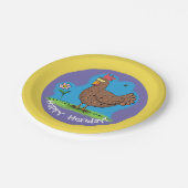 おもしろいニワトリのパーティー カートン紙皿 ペーパープレート (アングル)