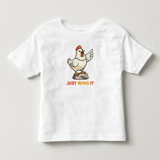 おもしろいニワトリの動物 トドラーTシャツ (正面)