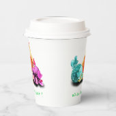 おもしろいニワトリの紙コップ - オーダーメイドテキスト 紙コップ (左)