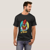 おもしろいニワトリ柄 めがねニワトリ 面白い Tシャツ (正面フル)