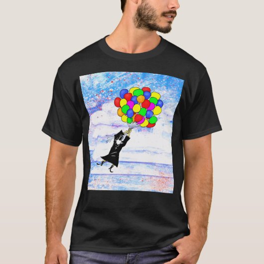 おもしろいヌンが逃げる Tシャツ (正面)