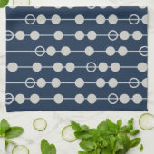 おもしろいネイビクールーの青と白のビーズ キッチンタオル (折り畳み)