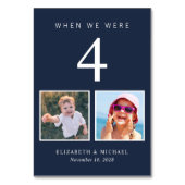 おもしろいネイビー結婚ブルー テーブルナンバー (正面)