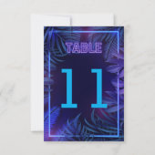 おもしろいネオングローパーティーのダウンロード可能なテーブル番号 招待状 (裏面)