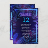 おもしろいネオングローパーティー護衛表番号 招待状 (正面/裏面)