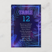 おもしろいネオングローパーティー護衛表番号 招待状 (正面)