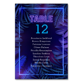 おもしろいネオングローパーティー護衛 テーブルナンバー