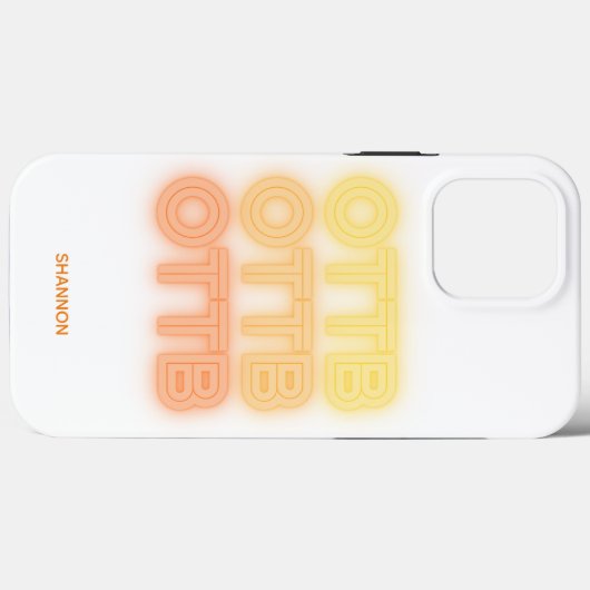 おもしろいネオンレトロ馬OTTBサラブレッド競走馬 Case-Mate iPhoneケース (裏面 (横))