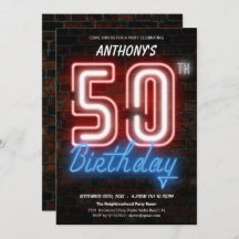 おもしろいネオンレトロ50thバースデーパーティーへの招待