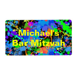 おもしろいネオン絵を描(ばちゃばちゃ)跳ねる水ラベル ラベル