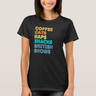 おもしろいネコ母ねこパパコーヒー猫昼寝軽食ブリティス Tシャツ