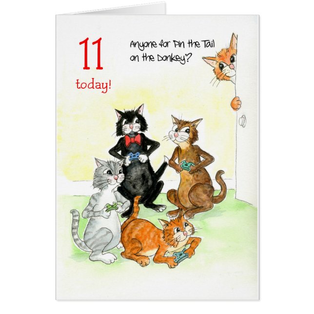 おもしろいネコ遊スのビデオゲーム11誕生日 (正面)