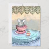 おもしろいネズミティーカパーソナライズされたップ誕生日カード シーズンカード (裏面)