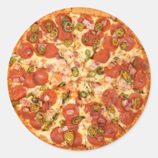 おもしろいノベルティカッコいいフードピザテーマキッチン ラウンドシール (正面)