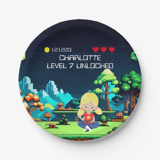 おもしろいノベルティコンピュータゲーム誕生日パーティー ペーパープレート (正面)