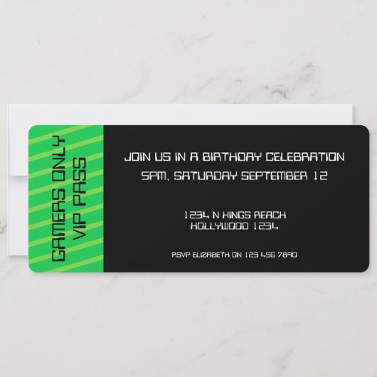 おもしろいノベルティコンピュータゲーム誕生日パーティー 招待状 (裏面)