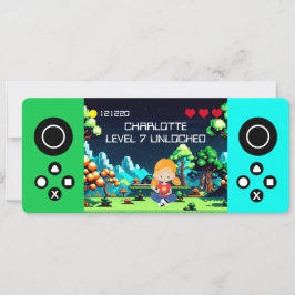 おもしろいノベルティコンピュータゲーム誕生日パーティー 招待状